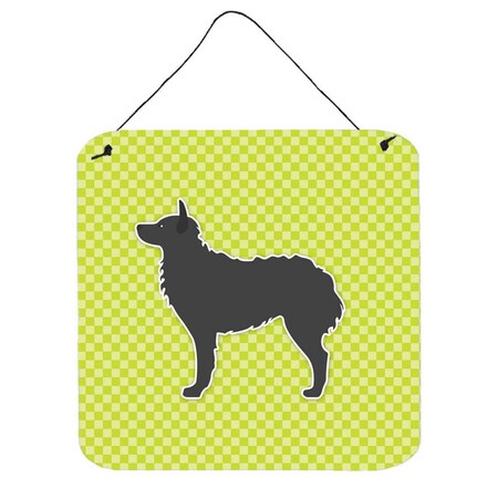 Carolines Treasures Croatian Sheepdog Checkerboard Green Wall or Door Hanging Prints BB3821DS66